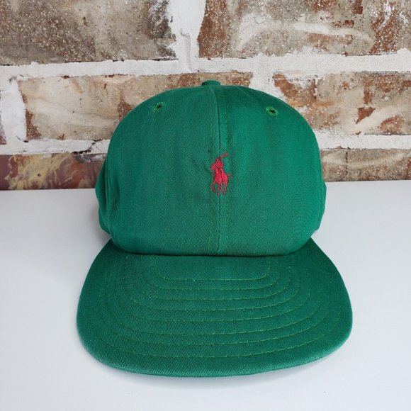 Vintage 1990’s POLO Ralph Lauren RLC Made in USA Green Red Pony Sport Snapback - Picture 2 of 10